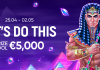 LET'S DO THIS Feel the variety of games and claim your share of the €5,000 prize pool! Promotion Period: April 25, 2023 at 00:01 GMT – May 2, 2023 at 00:59 GMT Prize Distribution Model: 1 place - €1,500 2 place - €1,000 3 place - €700 4 place - €500 5 place - €300 6-10 place - €100 11-20 place - €50 How to win: Qualifying games: Reels on Fire, Seven seven pots and pearls, Seven seven, Extra win X, Four the win wild, Bloxx Thunder, Book of Dino Unlimited, Sun wind, Mystic Bear XtraHold, Candy Gold, Aloha Spirit XtraLock, Golden Buffalo, Book of Shai, Takutiki [гиперссылка на игры] In-game tool criteria: player gets 1 point for each €0,1 bet. Minimum bet: €0,1 General Terms: To take part in the tournament you need to click “Take part” on the page of the offer. All prizes will be credited to the players’ accounts within 72 hours (three working days) after the results are summed up. Cash prizes cannot have any wagering requirements. In the event of two players finishing the tournament on the prize position the one scored first will win. The results are calculated based only on bets pleased using real money. By participating in this promotion you confirm that you have read and accepted the terms and conditions of the offer. If any attempt to abuse or manipulate any aspect of this promotion or if any breach of the casino rules is detected, Company reserves the right to deny participation in the promotion. The Company reserves the right to change the rules of the tournament, as well as to suspend or cancel the tournament at any time. General terms and conditions apply.