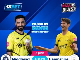 Vitality Blast ke ongoing matches per predictions karain aur bohut saray paisay earn karain. Use kro PROMOCODE aur hasil kro 20,000 BONUS on 1st Deposit Choose your favorite team in Vitality Blast and and bag your online earnings BET AND WIN ❗️Note: The given odds were offered at the time of the publication on the site and are subject to change. PLACE YOUR BET AND EARN Promo Code : XPAK BET NOW